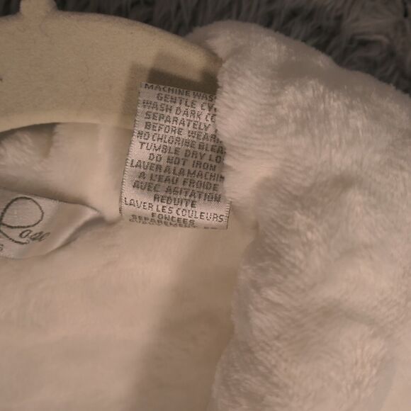 Jasmine Rose Robe Womens Large White Bathrobe Kimono Soft Fuzzy Belt Pockets - Picture 7 of 11